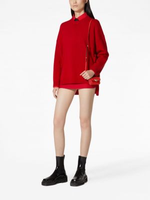 Sweter z kokardką wełniany Valentino Garavani czerwony