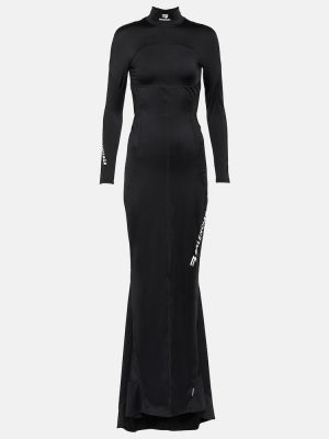 Sukienka długa z dżerseju Balenciaga czarna