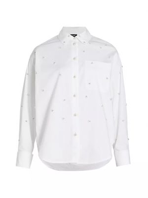 Рубашка из поплина с длинными рукавами и украшением Mainline Kate Spade New York белый