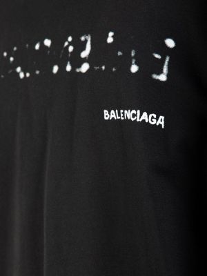 Jersey pamut póló nyomtatás Balenciaga fekete