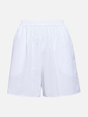 Shorts taille haute en coton The Row blanc