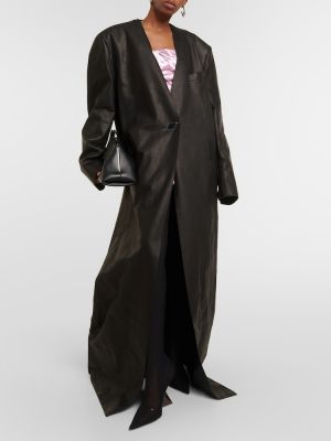 Manteau en cuir The Attico noir