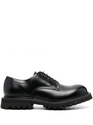 Кожени обувки в стил дерби с връзки с дантела Premiata черно