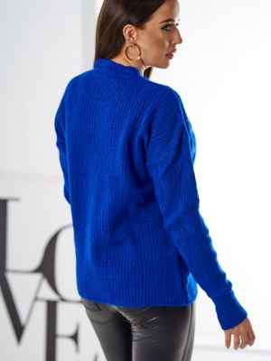 Džemperis ar drapējumu Kesi zils