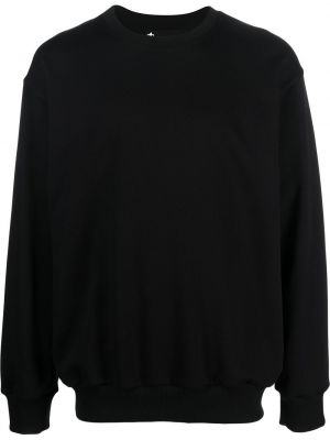 Bluza bawełniana z okrągłym dekoltem Styland czarna