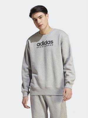 Laza szabású fleece pulóver Adidas szürke