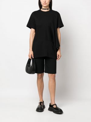 Kokvilnas t-krekls ar drapējumu Comme Des Garçons melns