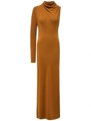 Sukienka długa asymetryczna drapowana 12 Storeez pomarańczowa