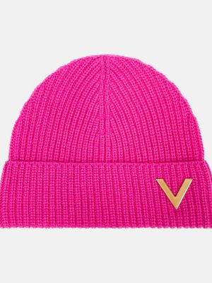 Różowa czapka z kaszmiru Valentino