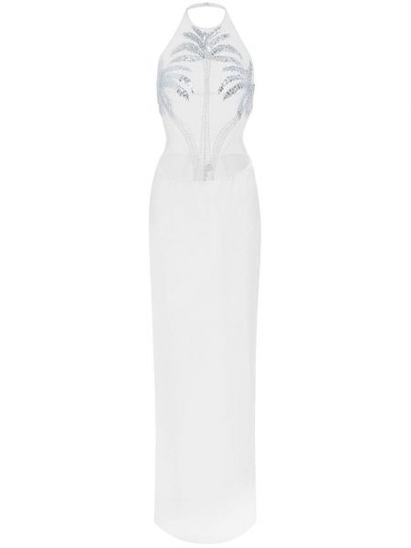Вечерна рокля с кристали Retrofete бяло
