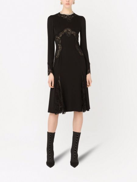 Vestido de cóctel de encaje Dolce & Gabbana negro