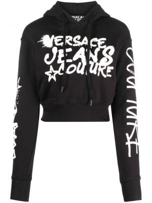 Βαμβακερός φούτερ με κουκούλα με σχέδιο Versace Jeans Couture