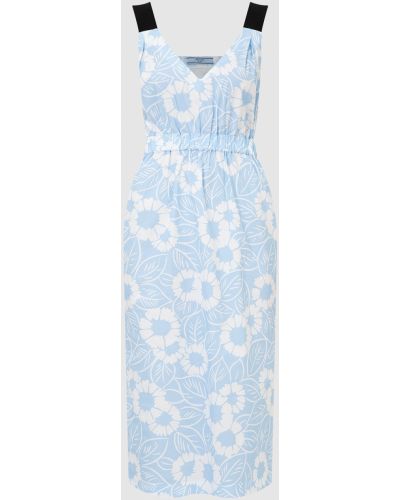 Коктейльное платье в цветочек с принтом Prada голубое