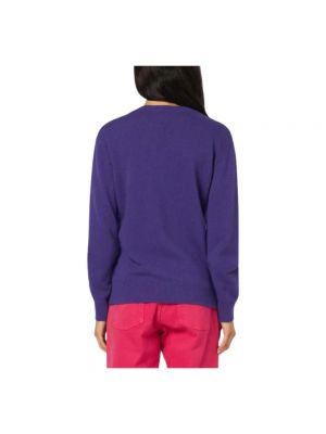 Jersey con bordado de tela jersey de cuello redondo Saint Barth violeta