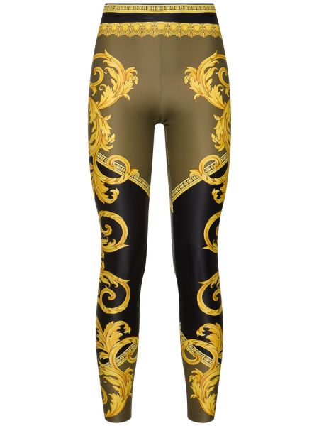 Leggings med mönster Versace svart