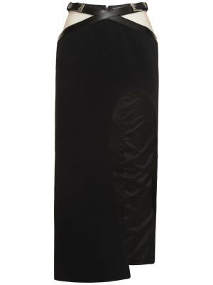 Kožená sukně David Koma černé