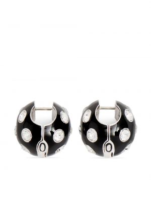Boucles d'oreilles à boucle en cristal Marc Jacobs noir