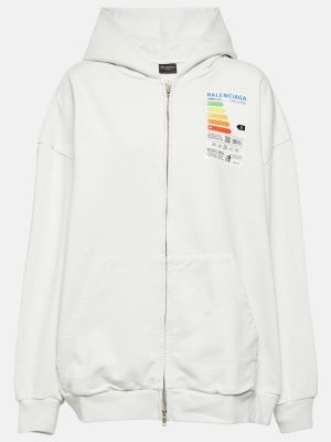 Fleece hoodie aus baumwoll Balenciaga weiß
