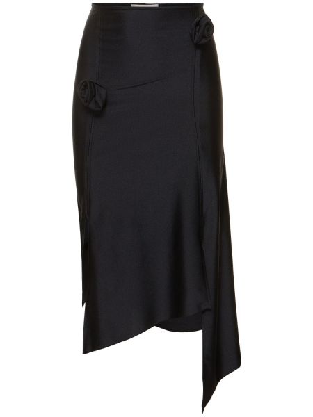 Ασύμμετρη φλοράλ midi φούστα από ζέρσεϋ Coperni μαύρο