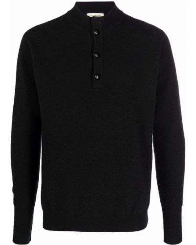 Jersey con botones de punto de tela jersey Roberto Collina negro