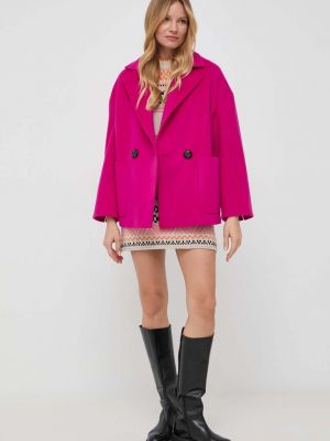 Oversized vlněný kabát Max&co. růžový