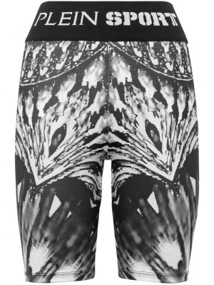 Abstrakte skinny sport shorts mit print Plein Sport