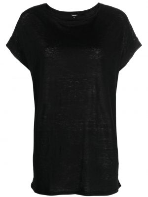 Λινή μπλούζα Aspesi μαύρο