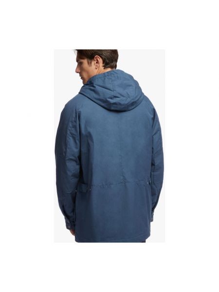 Abrigo de algodón con capucha Brooks Brothers azul