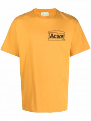 Camiseta de cuello redondo Aries amarillo