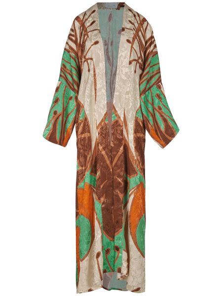 Jacquard tropisk print kimono kjole Johanna Ortiz