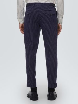Ravne hlače s črtami Dries Van Noten modra