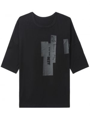 Bavlnené tričko s potlačou Y's čierna