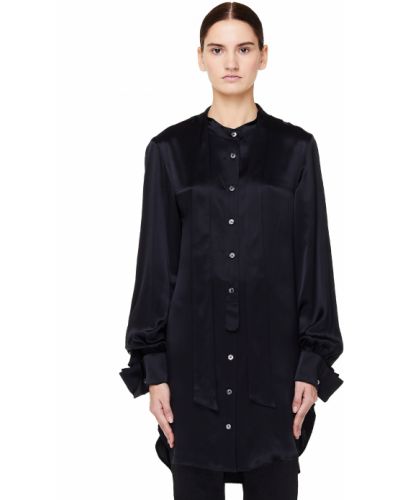 Шелковая блузка Ann Demeulemeester, черная