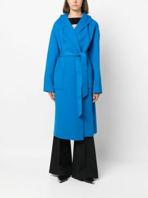 Płaszcz wełniany filcowy Dvf Diane Von Furstenberg niebieski