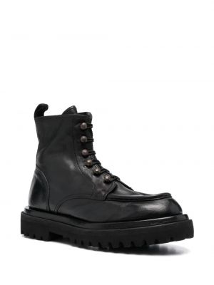 Leder ankle boots Officine Creative schwarz