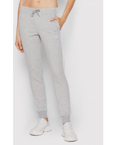 Pantalon de joggings en polaire slim à rayures Adidas gris