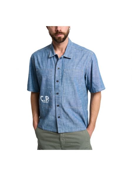 Niebieska koszula z krótkim rękawem C.p. Company