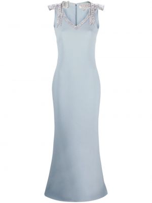 Krištáľové večerné šaty Elie Saab modrá
