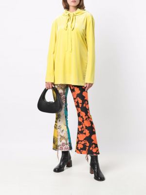 Sudadera con capucha con cordones Norma Kamali amarillo