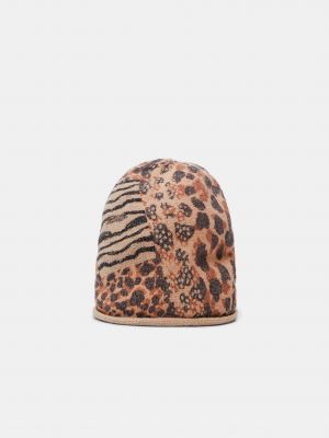 Леопардова шапка Desigual коричнева