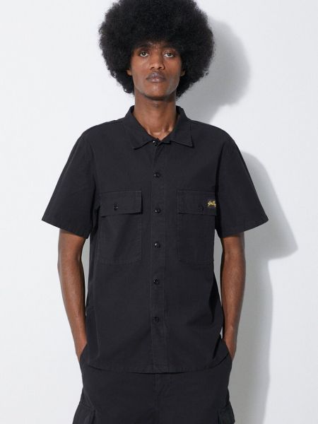 Βαμβακερό πουκάμισο με κοντό μανίκι Stan Ray μαύρο