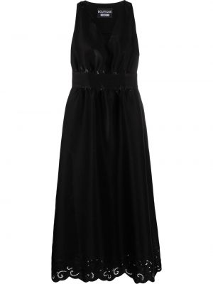 Миди рокля с дантела Boutique Moschino черно