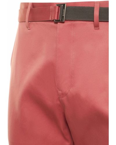 Pantaloni chino cu fermoar din bumbac Sacai roz