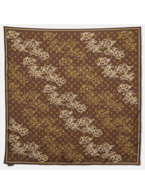 Bufanda de seda Louis Vuitton Vintage marrón