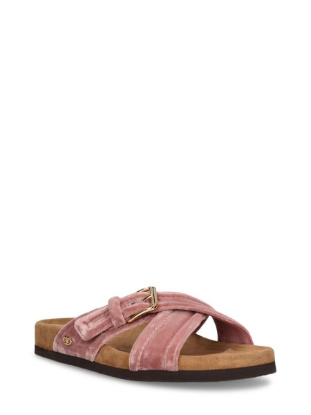 Sandale od samta Valentino Garavani ružičasta