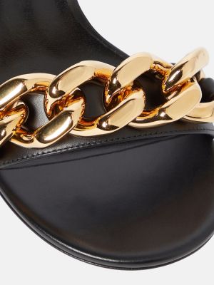 Kožené sandále Versace čierna