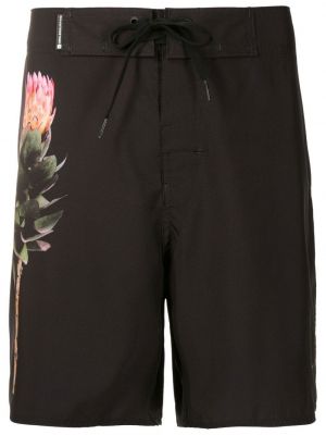 Kratke hlače s cvjetnim printom s printom Osklen crna