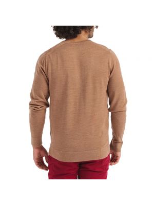 Jersey de lana de lana merino de tela jersey Calvin Klein marrón
