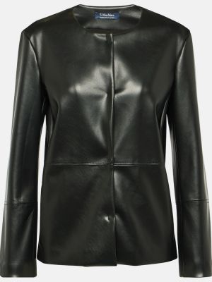 Kožená bunda z ekologickej kože 's Max Mara čierna
