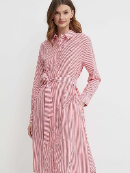 Бавовняна сукня міні Tommy Hilfiger рожева